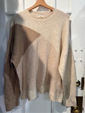 J.Crew Neutral Colorblock Crewneck Sweater